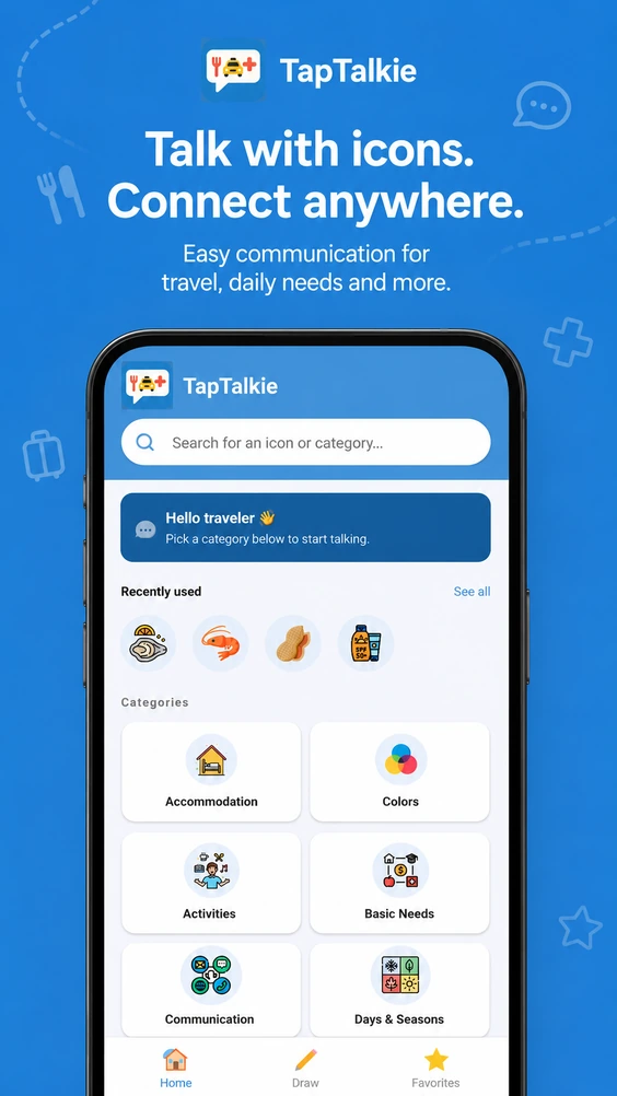 TapTalkie home screen